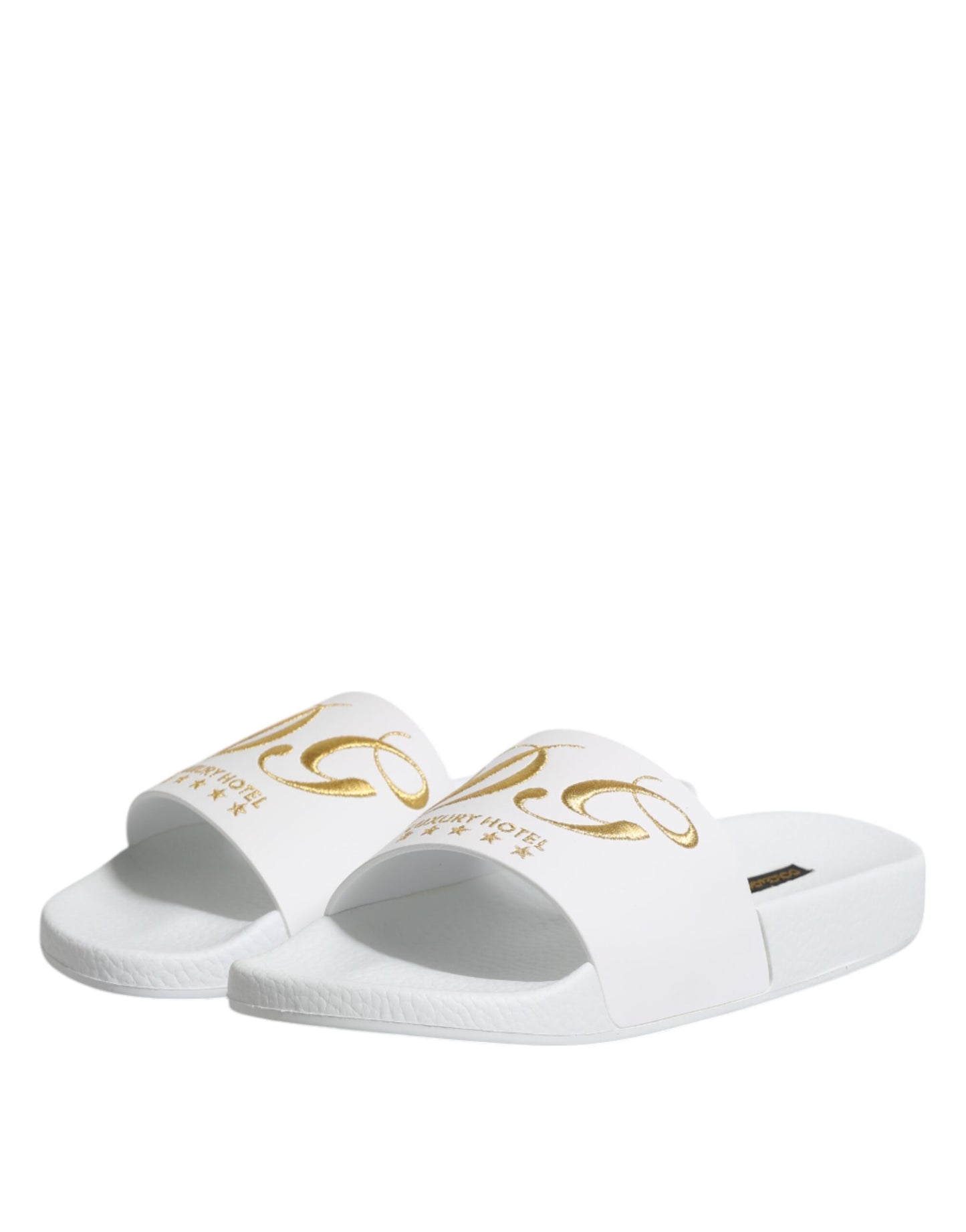 Chanclas de piel blancas Dolce & Gabbana Calzado de playa