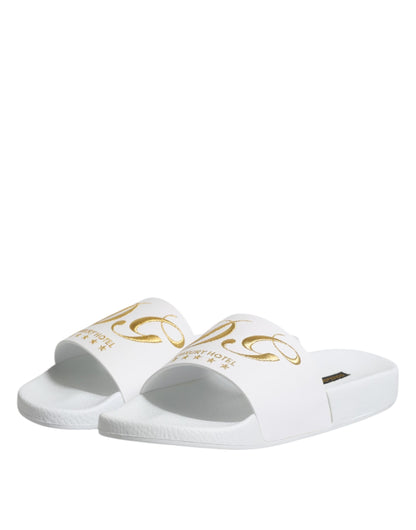 Chanclas de piel blancas Dolce & Gabbana Calzado de playa