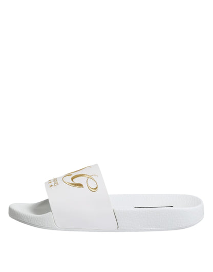 Chanclas de piel blancas Dolce & Gabbana Calzado de playa