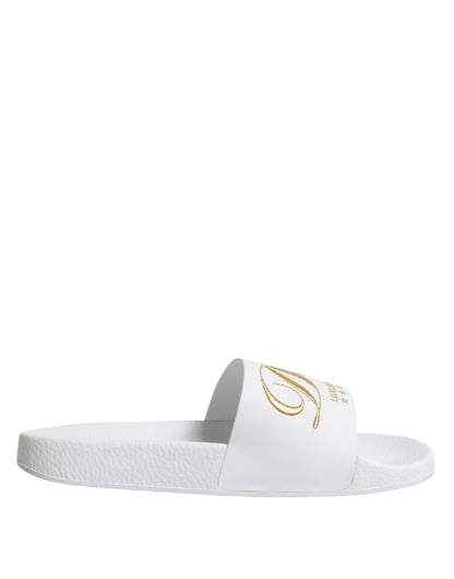 Chanclas de piel blancas Dolce & Gabbana Calzado de playa