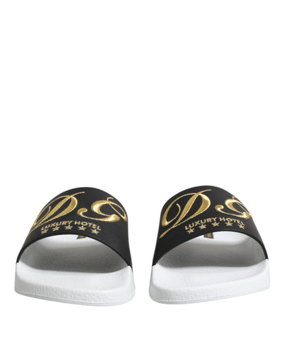 Sandalias Dolce & Gabbana de Cuero Blanco y Negro Zapatos de Playa
