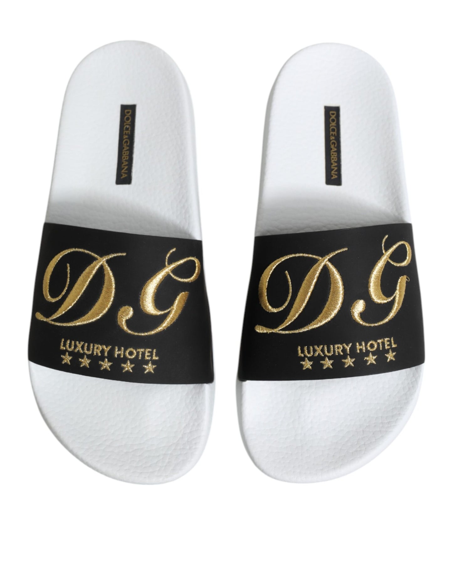 Sandalias Dolce & Gabbana de Cuero Blanco y Negro Zapatos de Playa