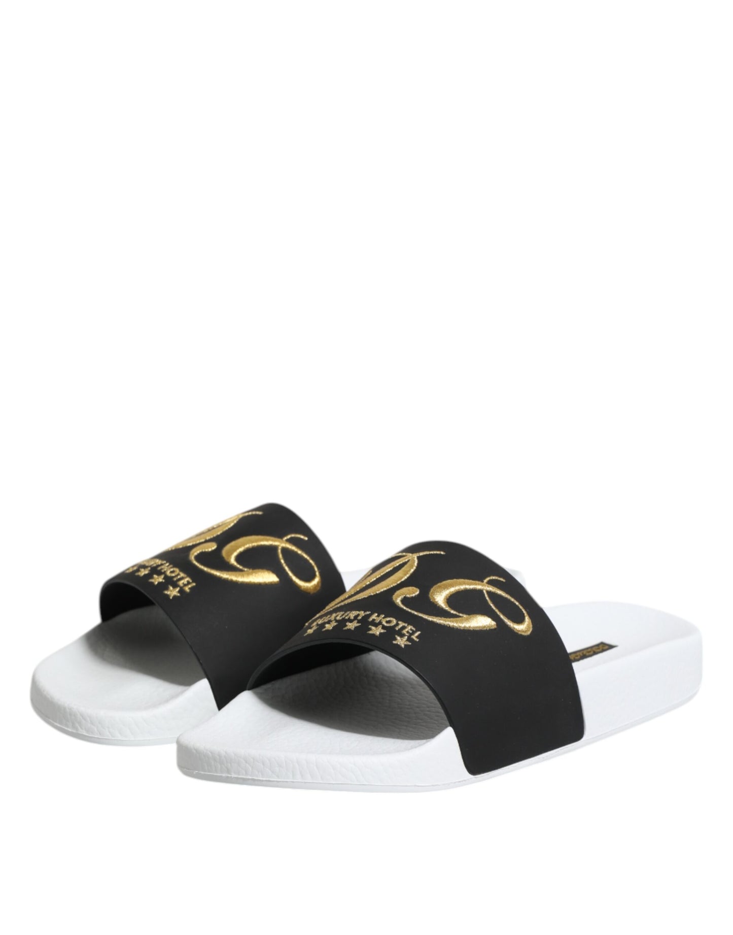 Sandalias Dolce & Gabbana de Cuero Blanco y Negro Zapatos de Playa