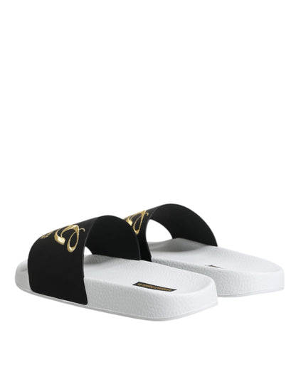 Sandalias Dolce & Gabbana de Cuero Blanco y Negro Zapatos de Playa