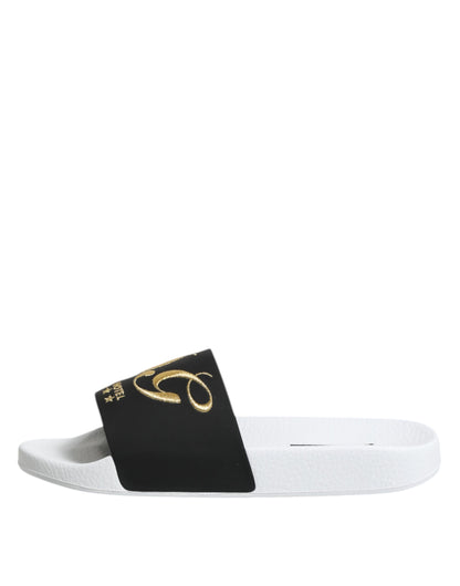 Sandalias Dolce & Gabbana de Cuero Blanco y Negro Zapatos de Playa