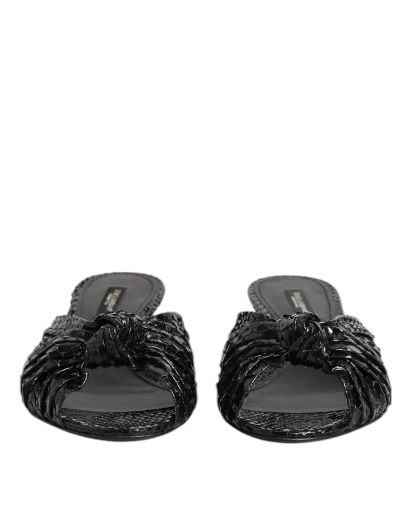 Dolce & Gabbana Zapatos Sandalias de Tacón de Cuero Negro