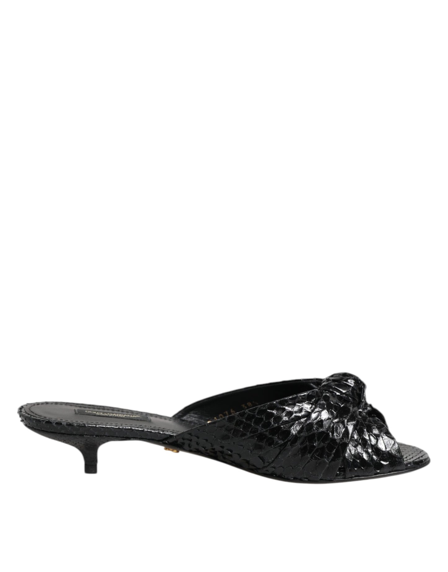 Dolce & Gabbana Zapatos Sandalias de Tacón de Cuero Negro