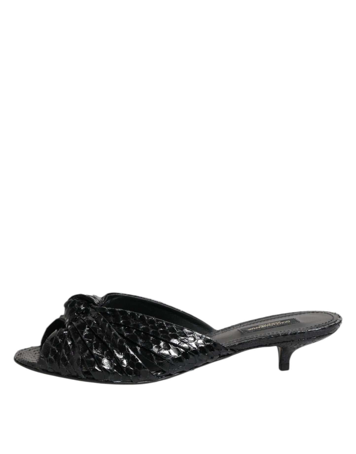 Dolce & Gabbana Zapatos Sandalias de Tacón de Cuero Negro