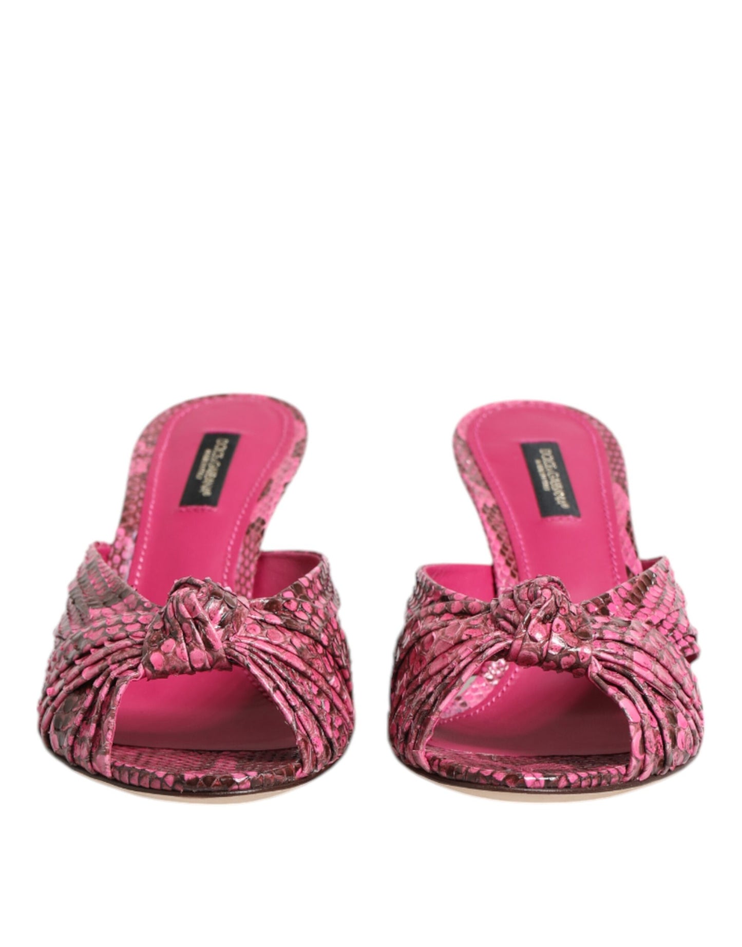 Dolce & Gabbana Zapatos Sandalias con Tacón de Cuero Rosa