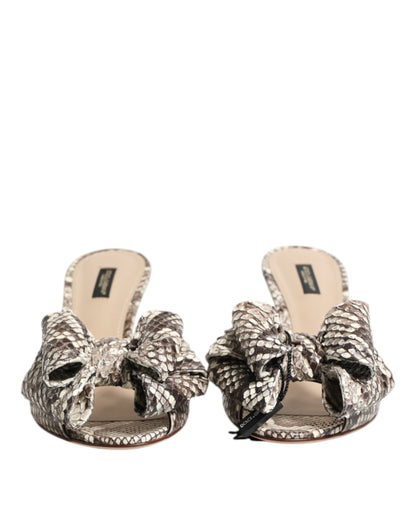 Zapatos mules peep toe de cuero Dolce & Gabbana Multicolor Keira Bow