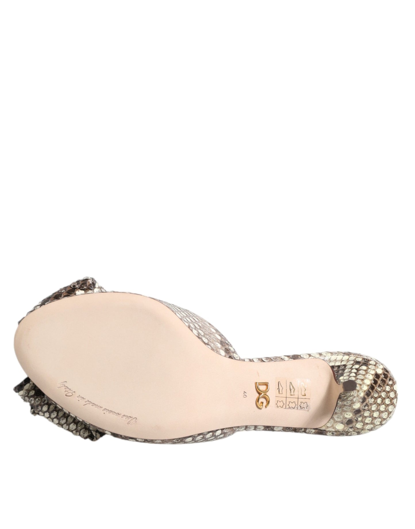 Zapatos mules peep toe de cuero Dolce & Gabbana Multicolor Keira Bow