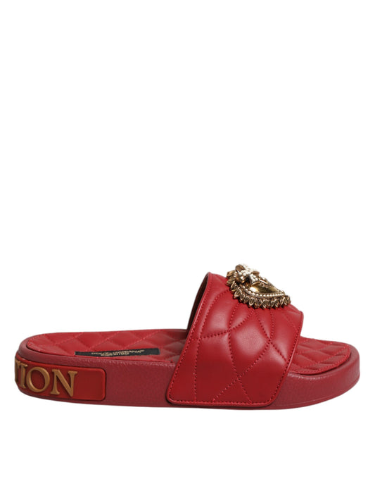 Zapatos destalonados Dolce & Gabbana Devotion en piel matelassé roja