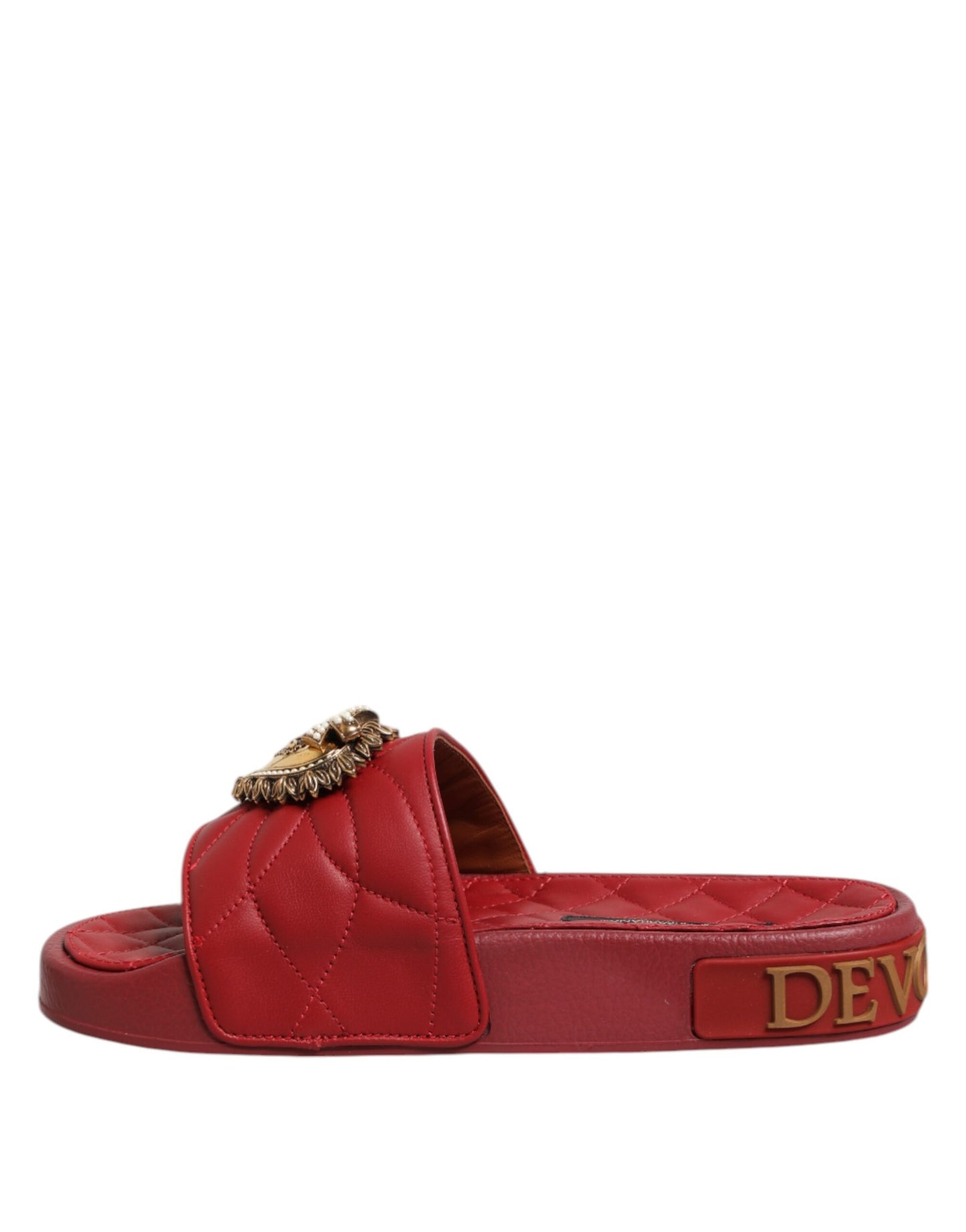 Zapatos destalonados Dolce & Gabbana Devotion en piel matelassé roja