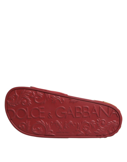 Zapatos destalonados Dolce & Gabbana Devotion en piel matelassé roja