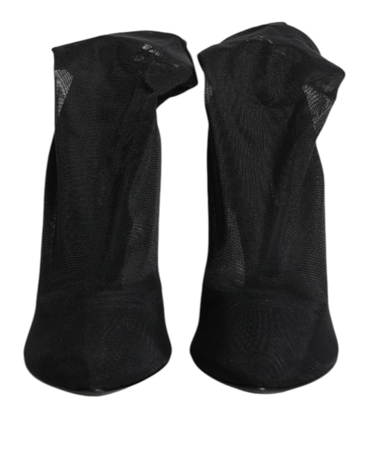 Botines de Dolce & Gabbana de malla elástica de seda negra