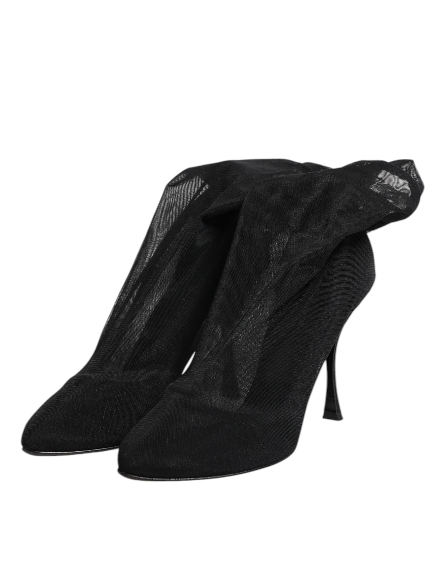 Botines de Dolce & Gabbana de malla elástica de seda negra