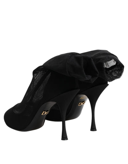 Botines de Dolce & Gabbana de malla elástica de seda negra