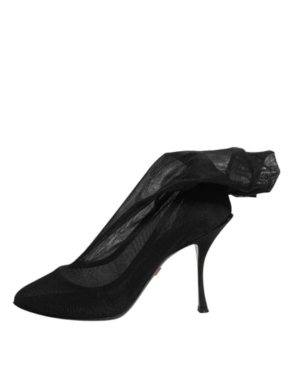 Botines de Dolce & Gabbana de malla elástica de seda negra