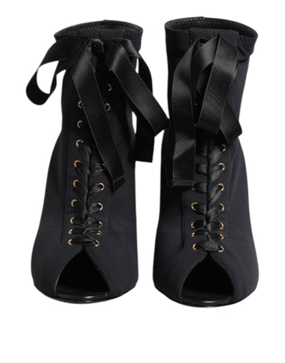 Dolce & Gabbana Zapatos de tacón de aguja negros con cordones
