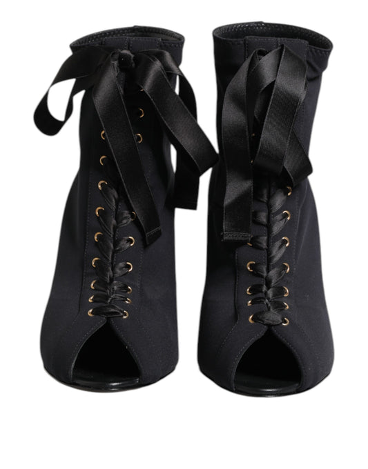 Dolce & Gabbana Zapatos de tacón de aguja negros con cordones
