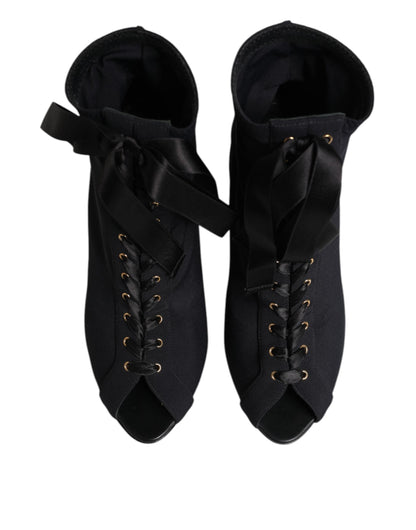 Dolce & Gabbana Zapatos de tacón de aguja negros con cordones