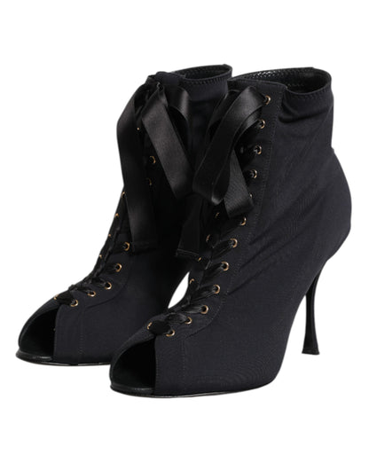 Dolce & Gabbana Zapatos de tacón de aguja negros con cordones