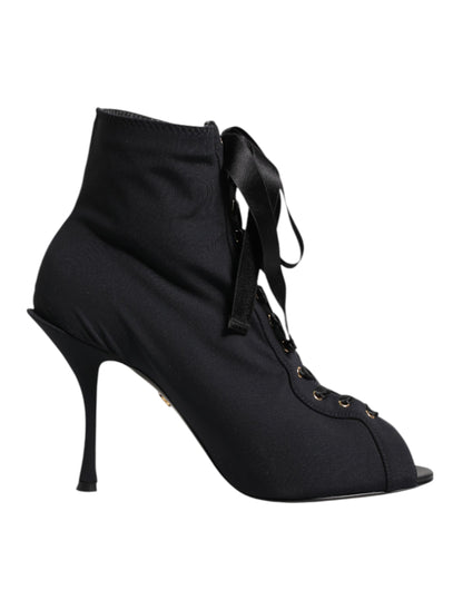 Dolce & Gabbana Zapatos de tacón de aguja negros con cordones