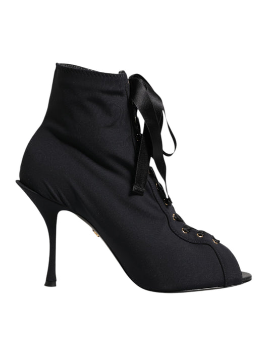 Dolce & Gabbana Zapatos de tacón de aguja negros con cordones