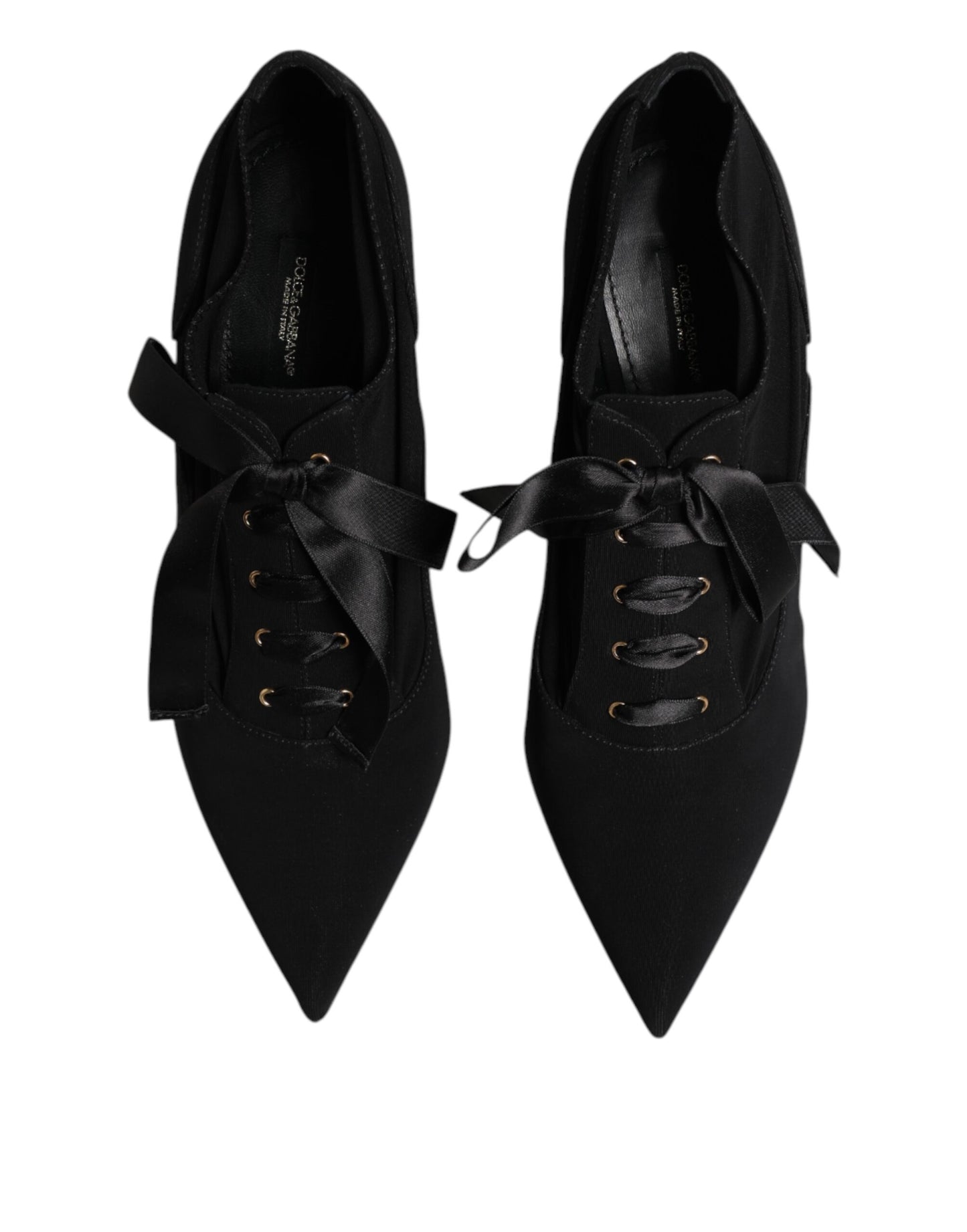 Zapatos de tacón de aguja con cordones negros Dolce & Gabbana