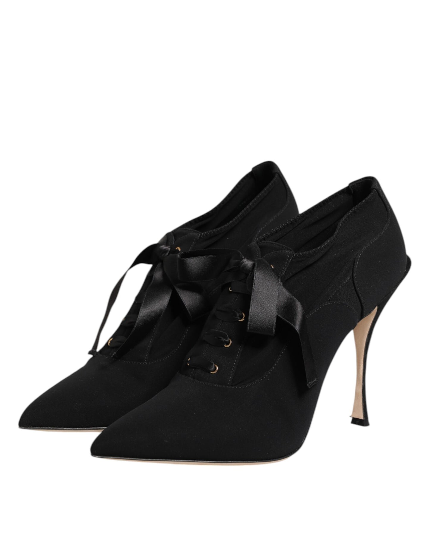 Zapatos de tacón de aguja con cordones negros Dolce & Gabbana