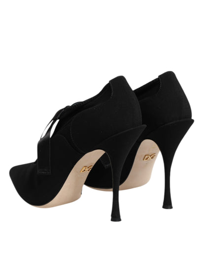 Zapatos de tacón de aguja con cordones negros Dolce & Gabbana