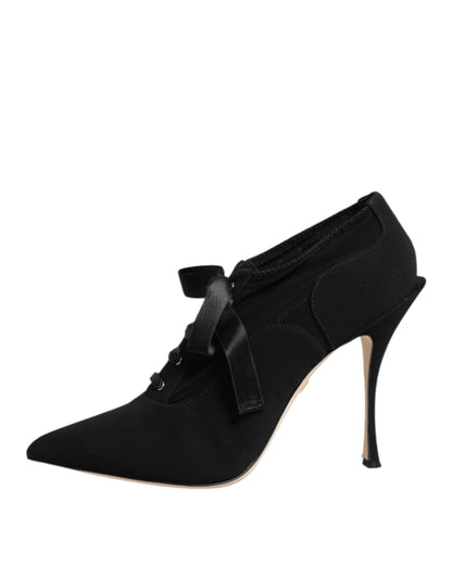 Zapatos de tacón de aguja con cordones negros Dolce & Gabbana