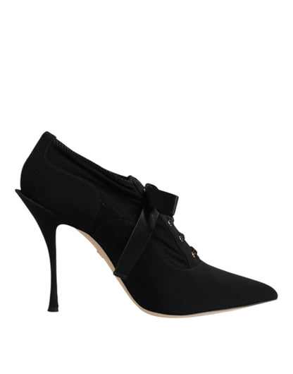 Zapatos de tacón de aguja con cordones negros Dolce & Gabbana