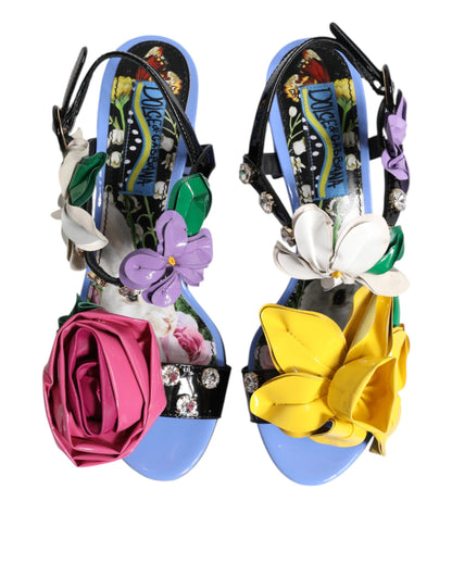 Sandalias Zapatos KEIRA de Dolce & Gabbana con Cristales Florales Multicolor