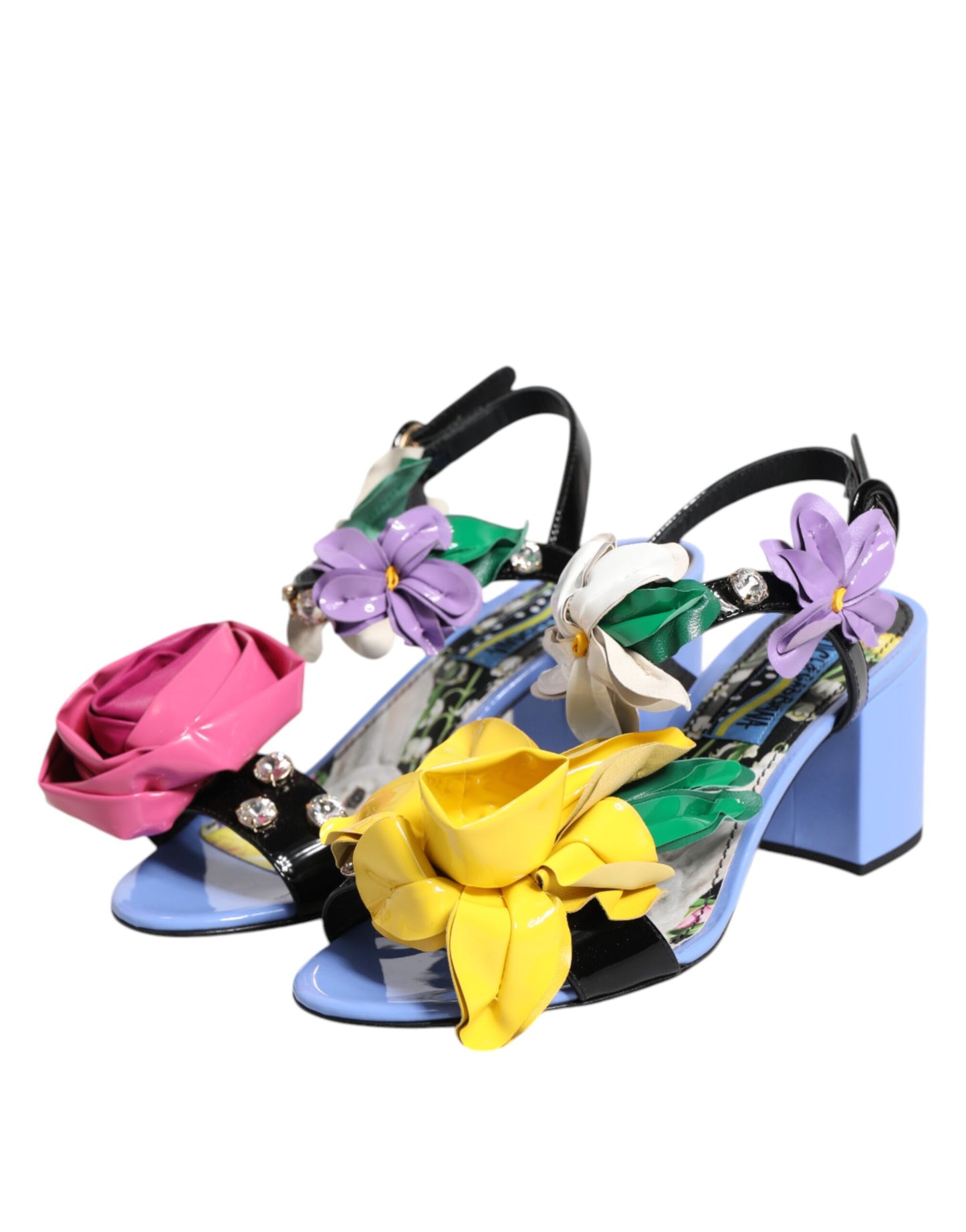Sandalias Zapatos KEIRA de Dolce & Gabbana con Cristales Florales Multicolor