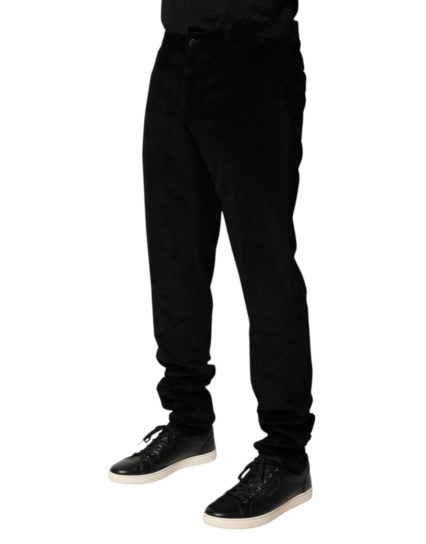 Pantalones de vestir formales de algodón negro Dolce & Gabbana para hombre