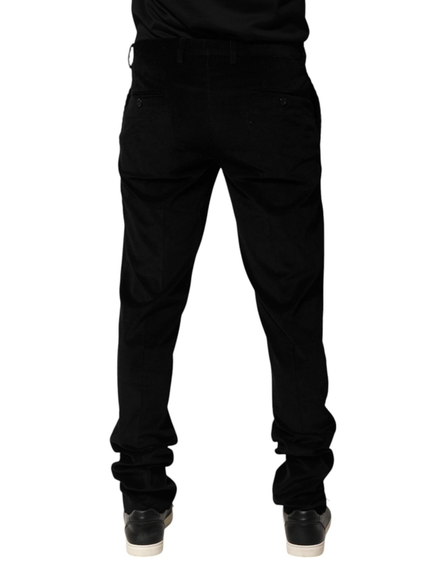 Pantalones de vestir formales de algodón negro Dolce & Gabbana para hombre