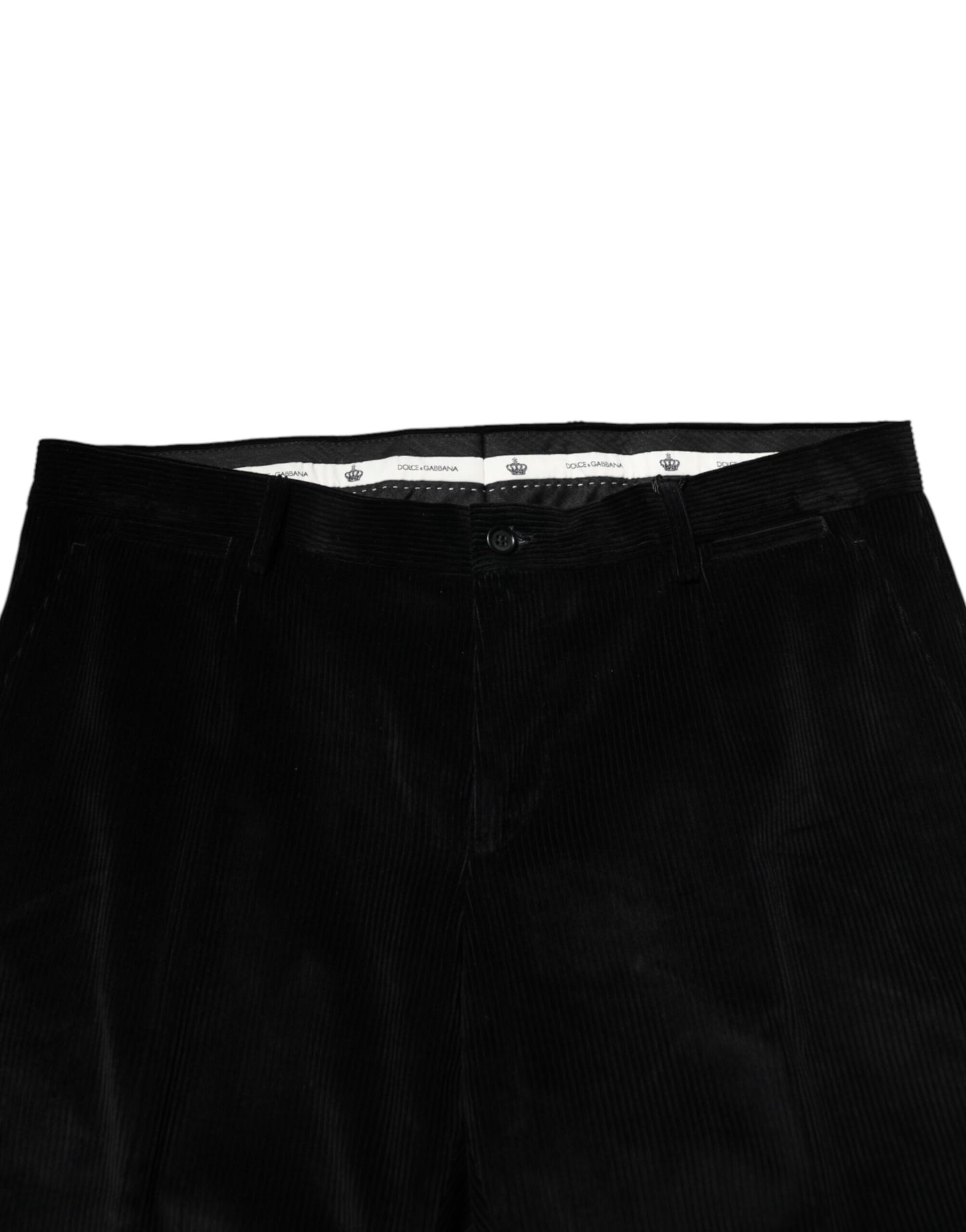Pantalones de vestir formales de algodón negro Dolce & Gabbana para hombre