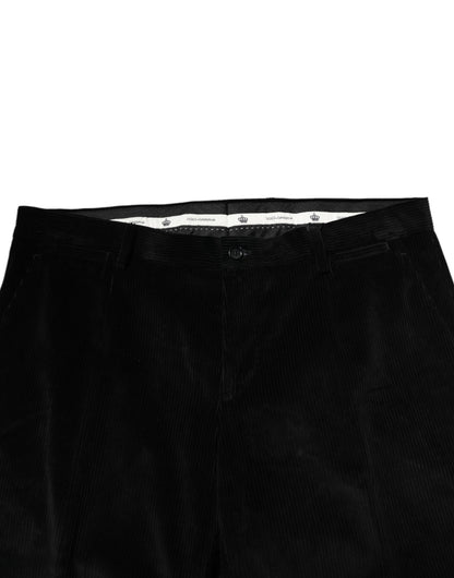 Pantalones de vestir formales de algodón negro Dolce & Gabbana para hombre
