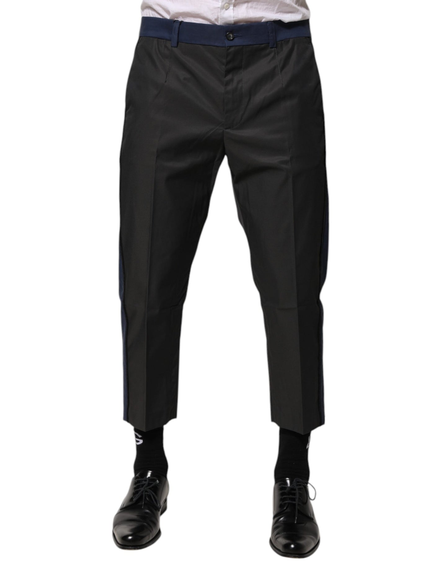 Pantalón capri/chino 3/4 de algodón gris azulado de Dolce & Gabbana