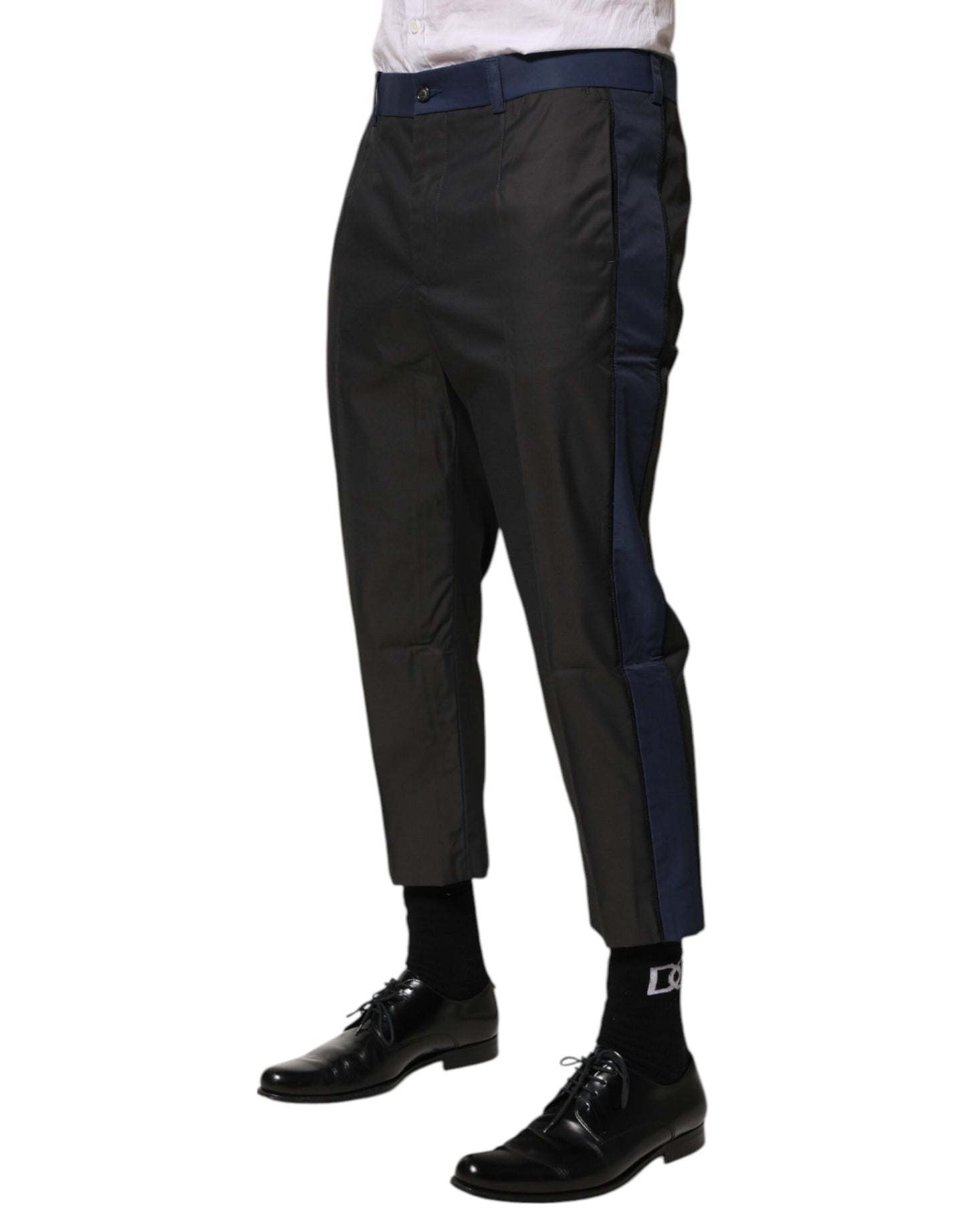 Pantalón capri/chino 3/4 de algodón gris azulado de Dolce & Gabbana