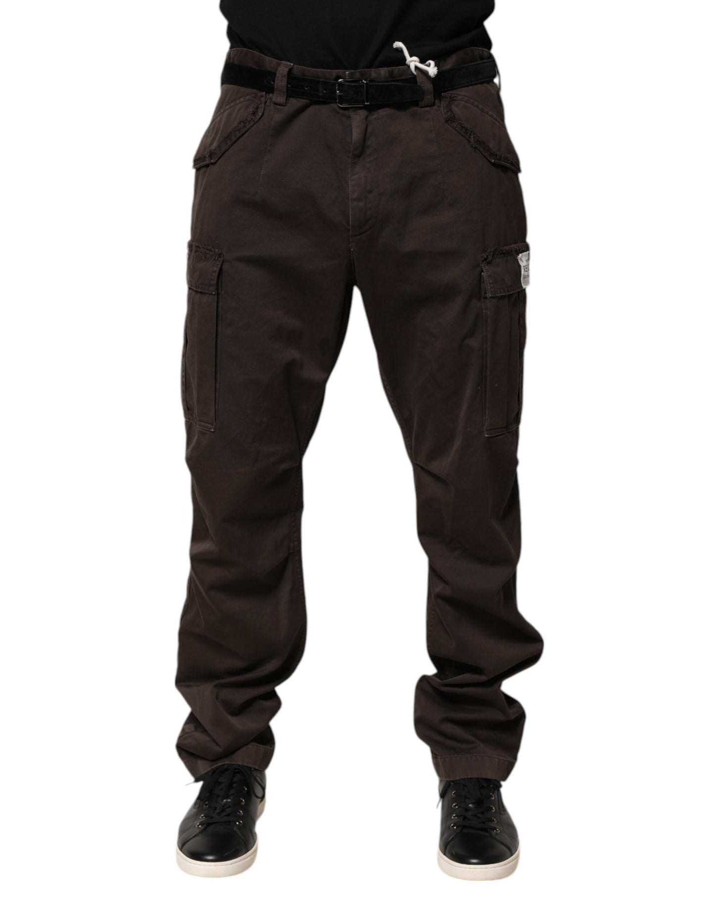 Dolce & Gabbana Pantalones de Hombre Cargo Elásticos de Algodón Marrones