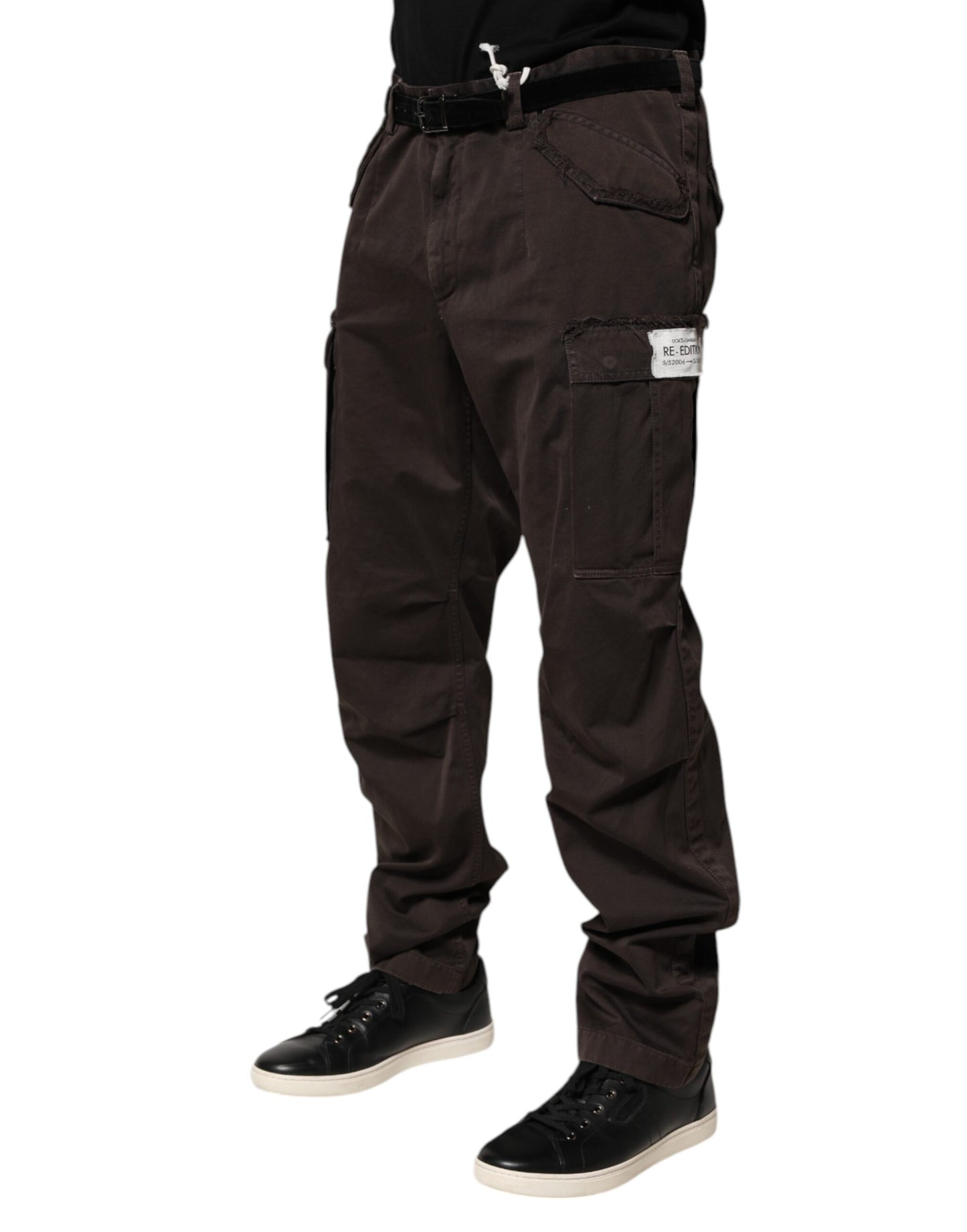 Dolce & Gabbana Pantalones de Hombre Cargo Elásticos de Algodón Marrones