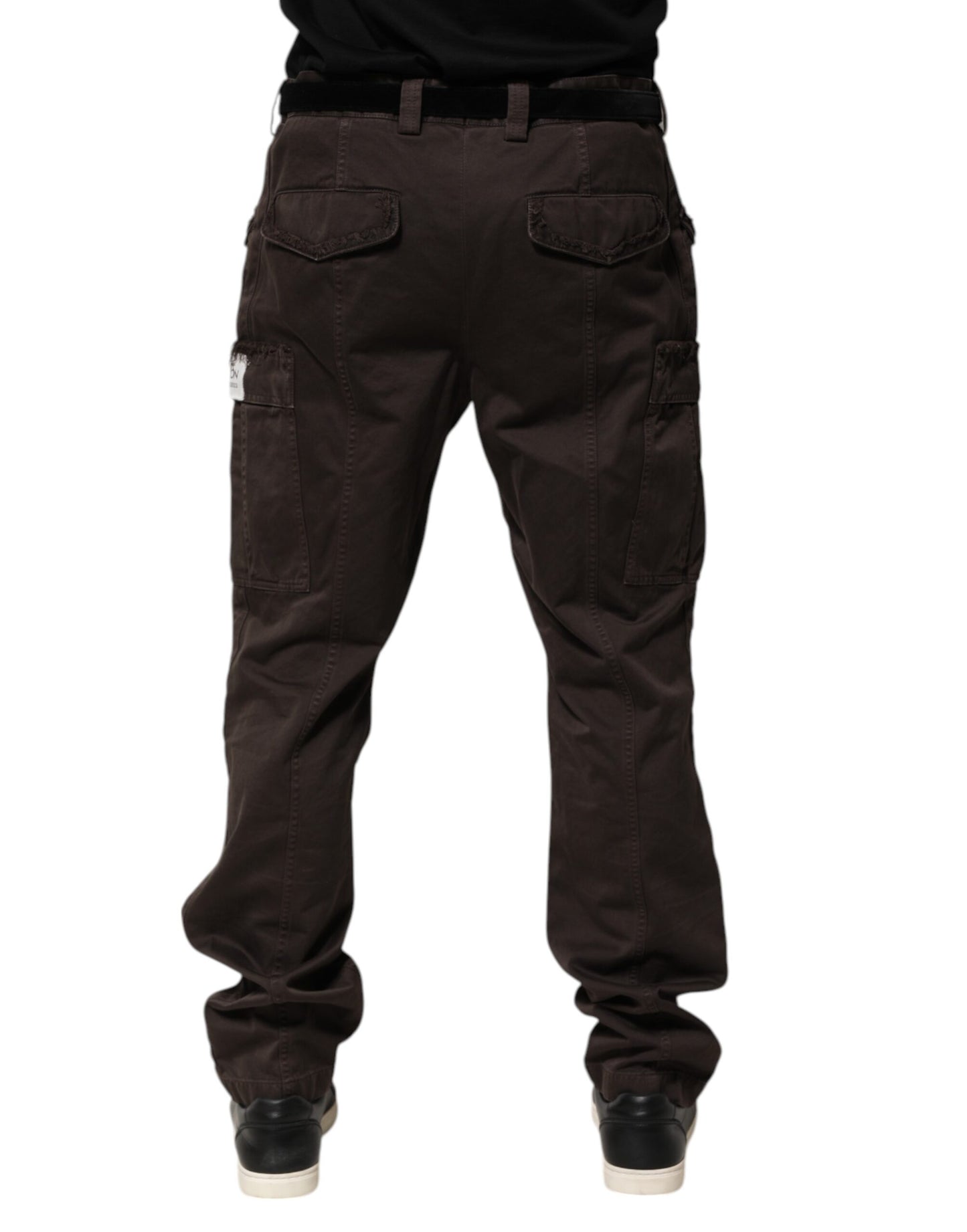 Dolce & Gabbana Pantalones de Hombre Cargo Elásticos de Algodón Marrones