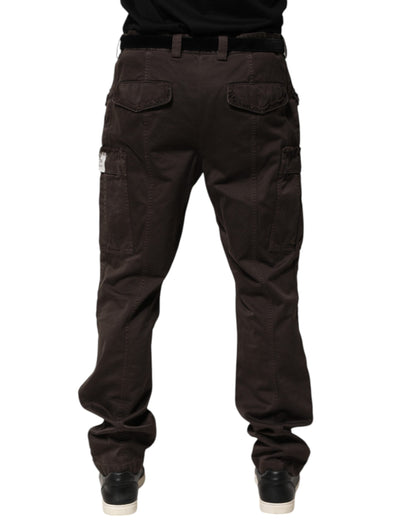 Dolce & Gabbana Pantalones de Hombre Cargo Elásticos de Algodón Marrones