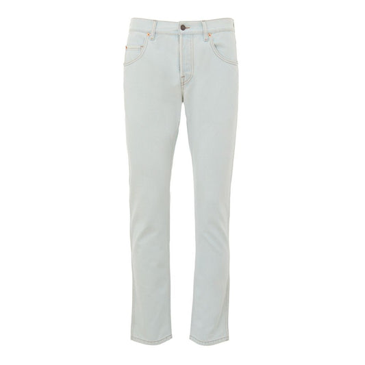 Jeans rectos de algodón azul de Gucci