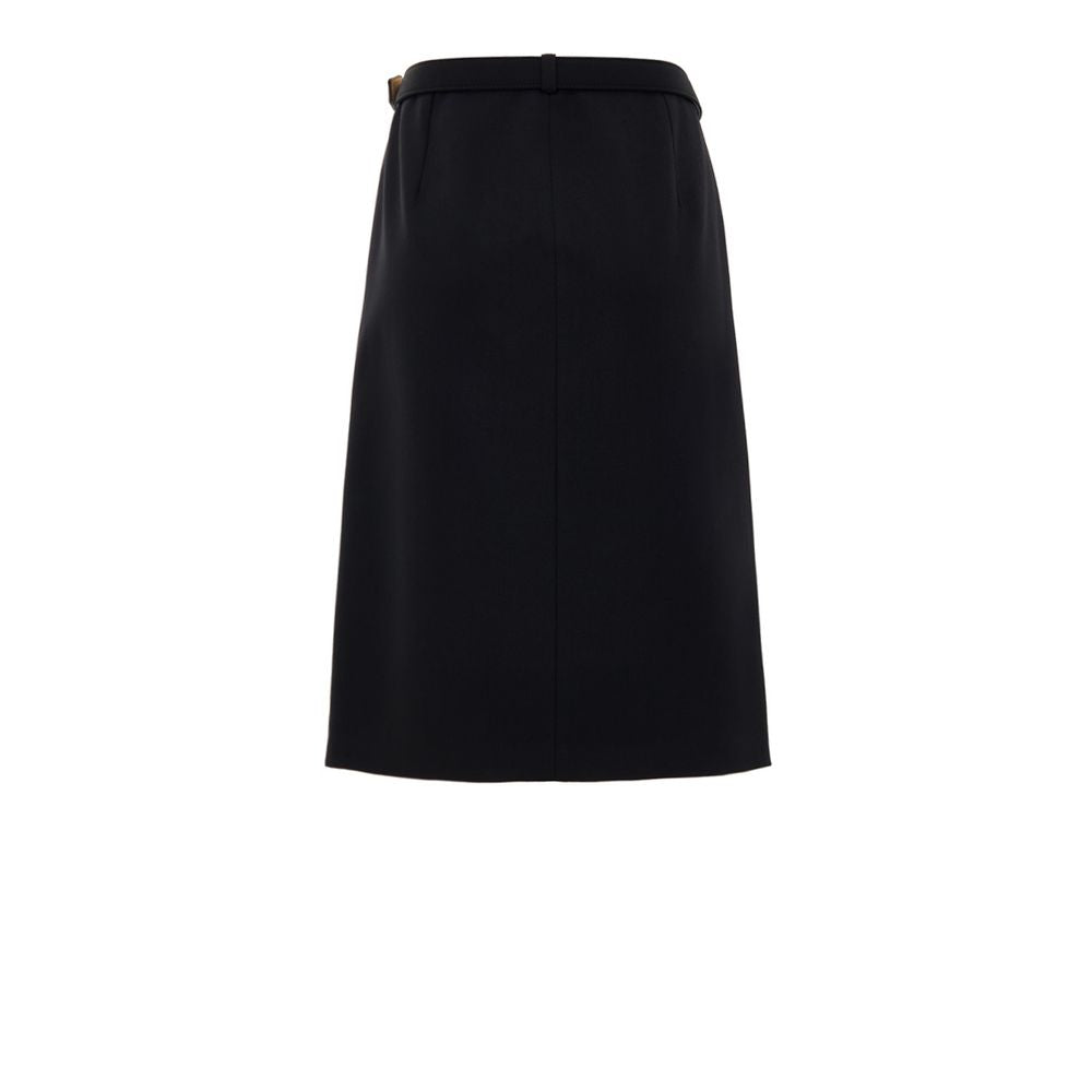 Falda midi Gucci de lana negra