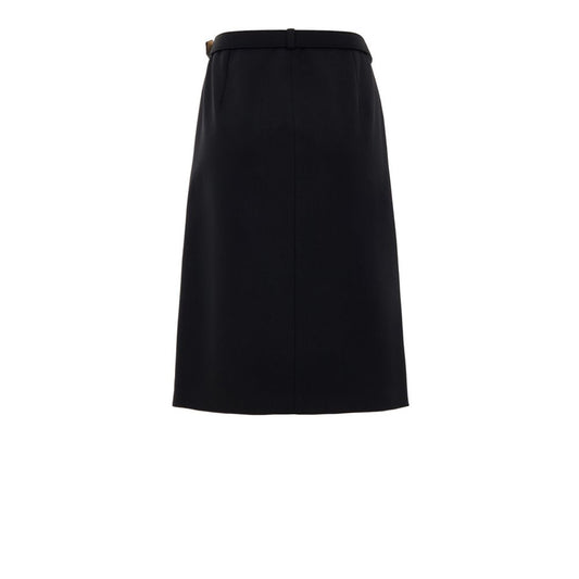 Falda midi Gucci de lana negra