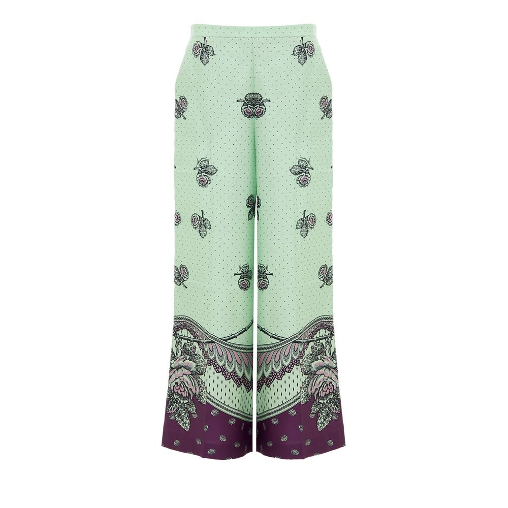 Pantalones informales de seda verde Gucci