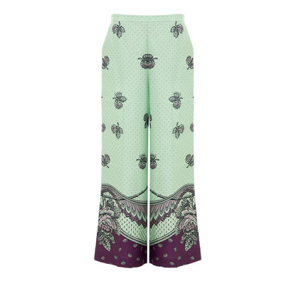 Pantalones informales de seda verde Gucci